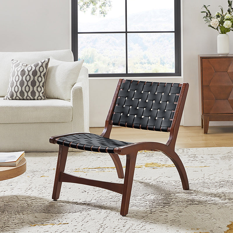 Bowie Woven Faux Leather Side Chair