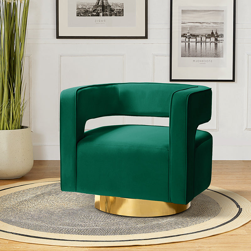 Agata Velvet Swivel Barrel Armchair