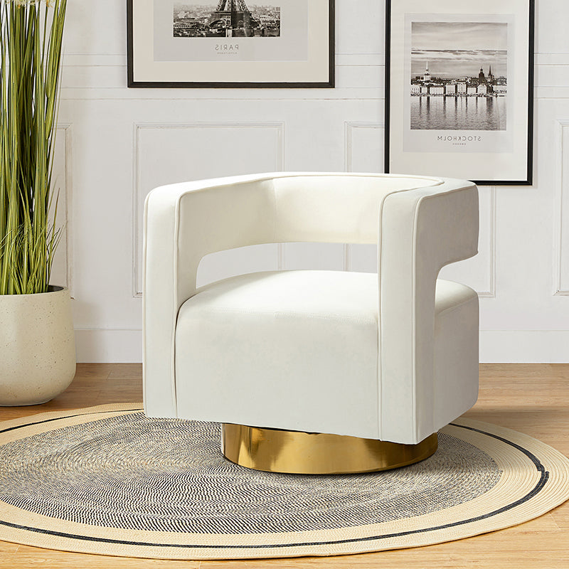Agata Velvet Swivel Barrel Armchair