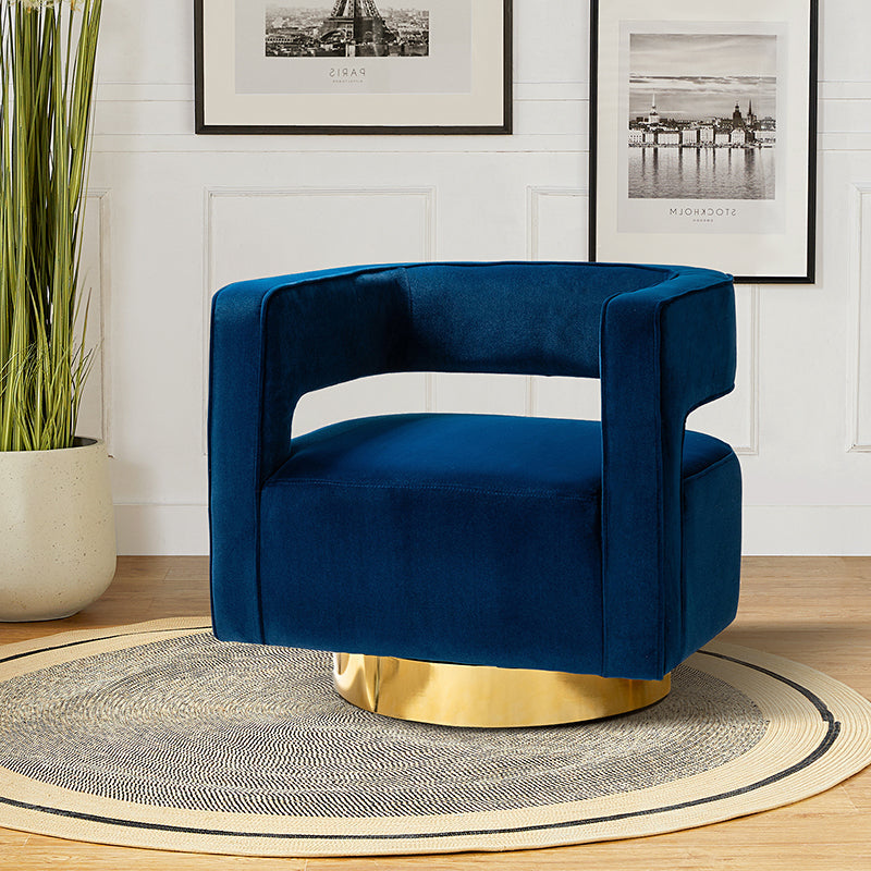 Agata Velvet Swivel Barrel Armchair