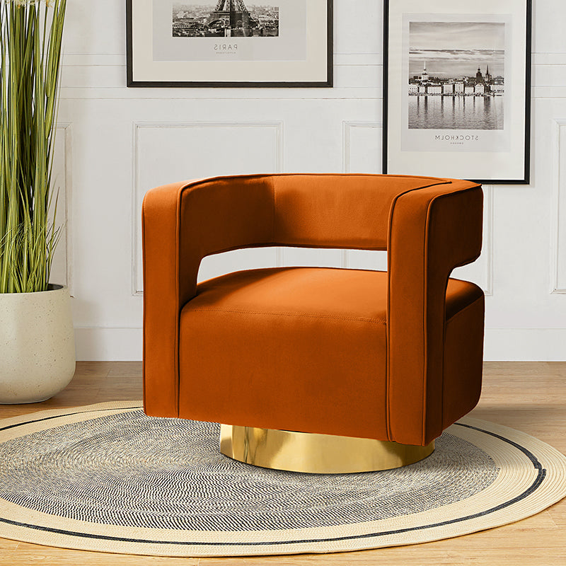 Agata Velvet Swivel Barrel Armchair