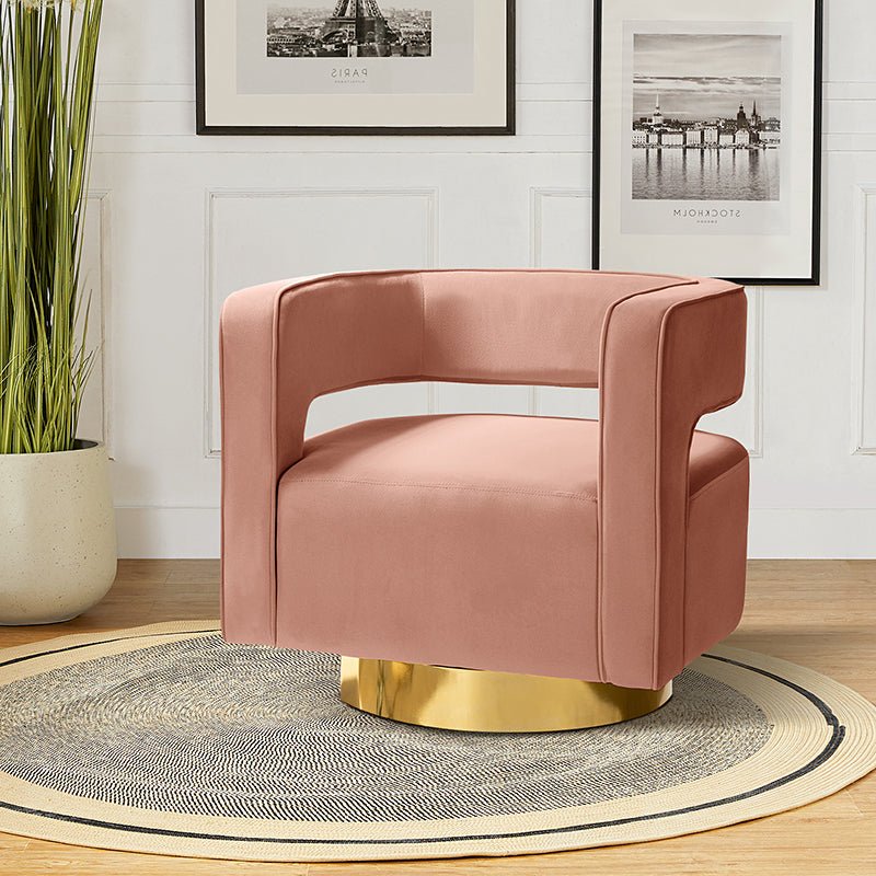 Agata Velvet Swivel Barrel Armchair