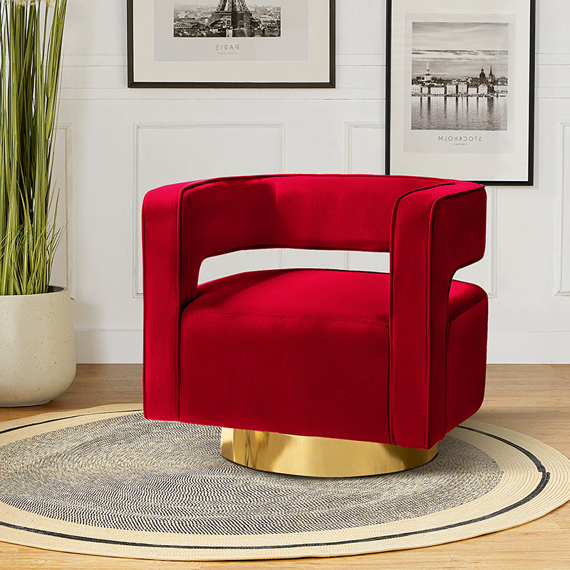 Agata Velvet Swivel Barrel Armchair