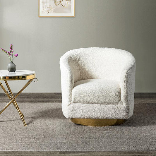 Victoria Boucle Swivel Barrel Chair - Hulala Home