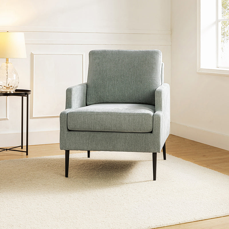 Alexaner Armchair with Tapered Metal Leg