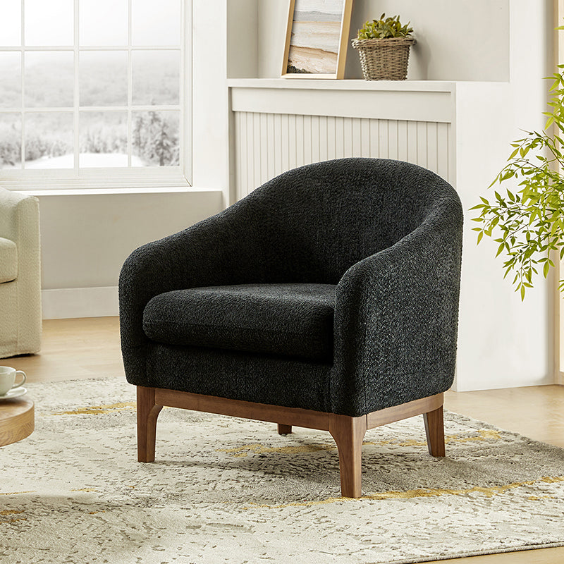 August Boucle Armchair Chair with Soft, Fuzzy Texture