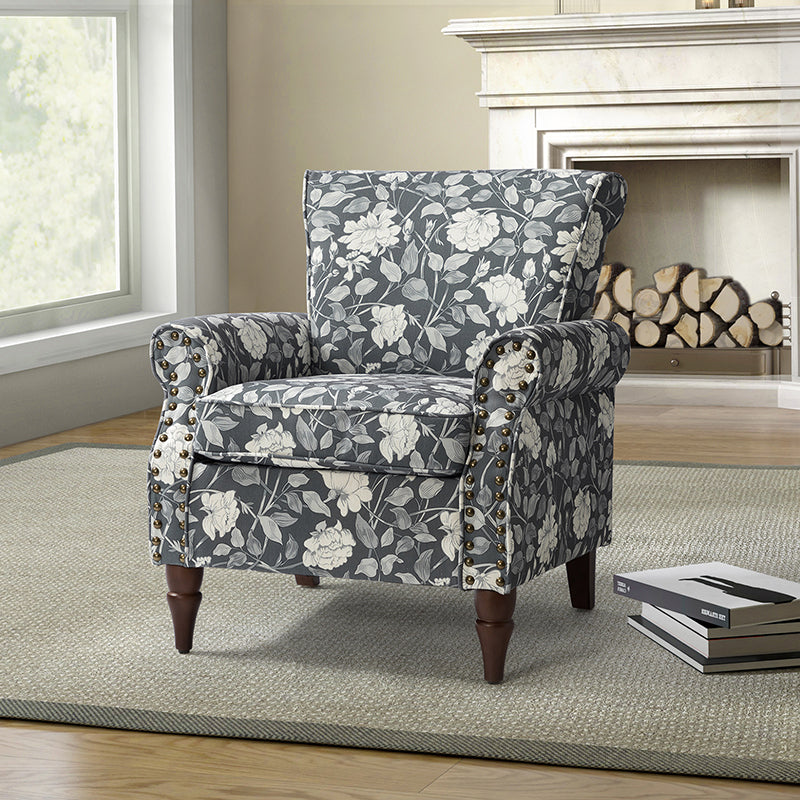 Artemisa Modern Floral Pattern Upholstered Armchair