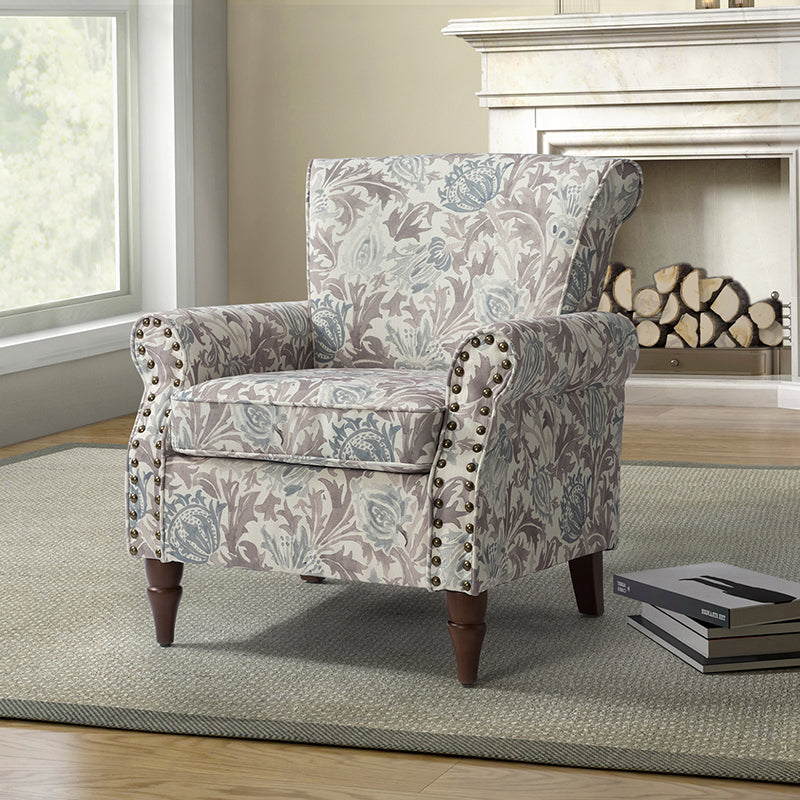 Artemisa Modern Floral Pattern Upholstered Armchair
