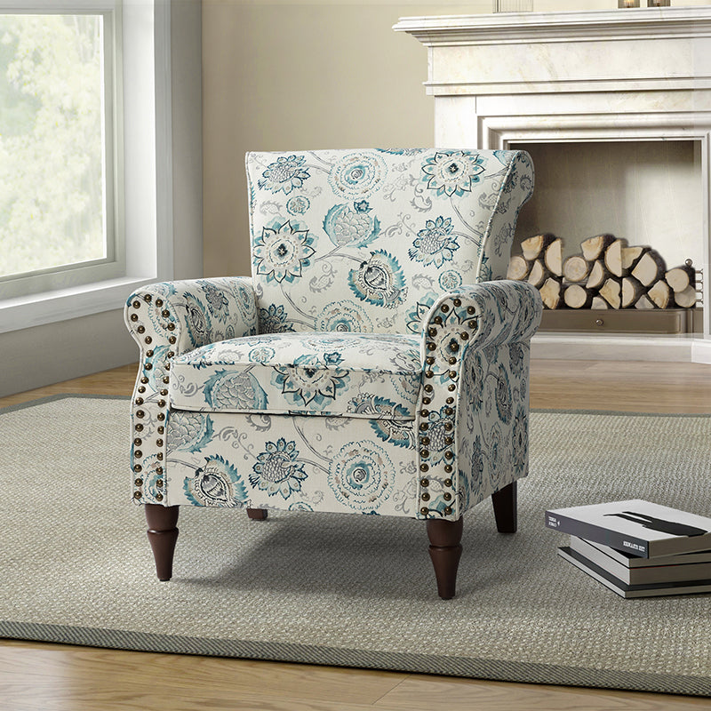 Artemisa Modern Floral Pattern Upholstered Armchair
