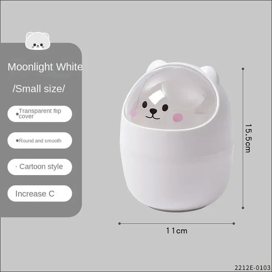 Cute Cartoon Cat Desktop Waste Bin for Home & Office Mini Garbage Cans with Lid