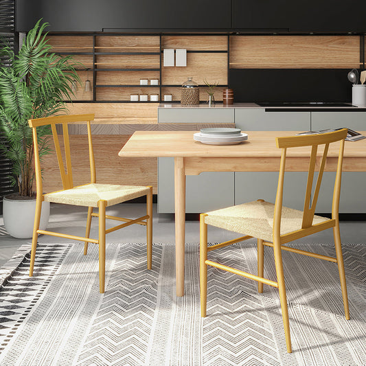 Natalia Dining Chair with Woven Seat, Set of 2
