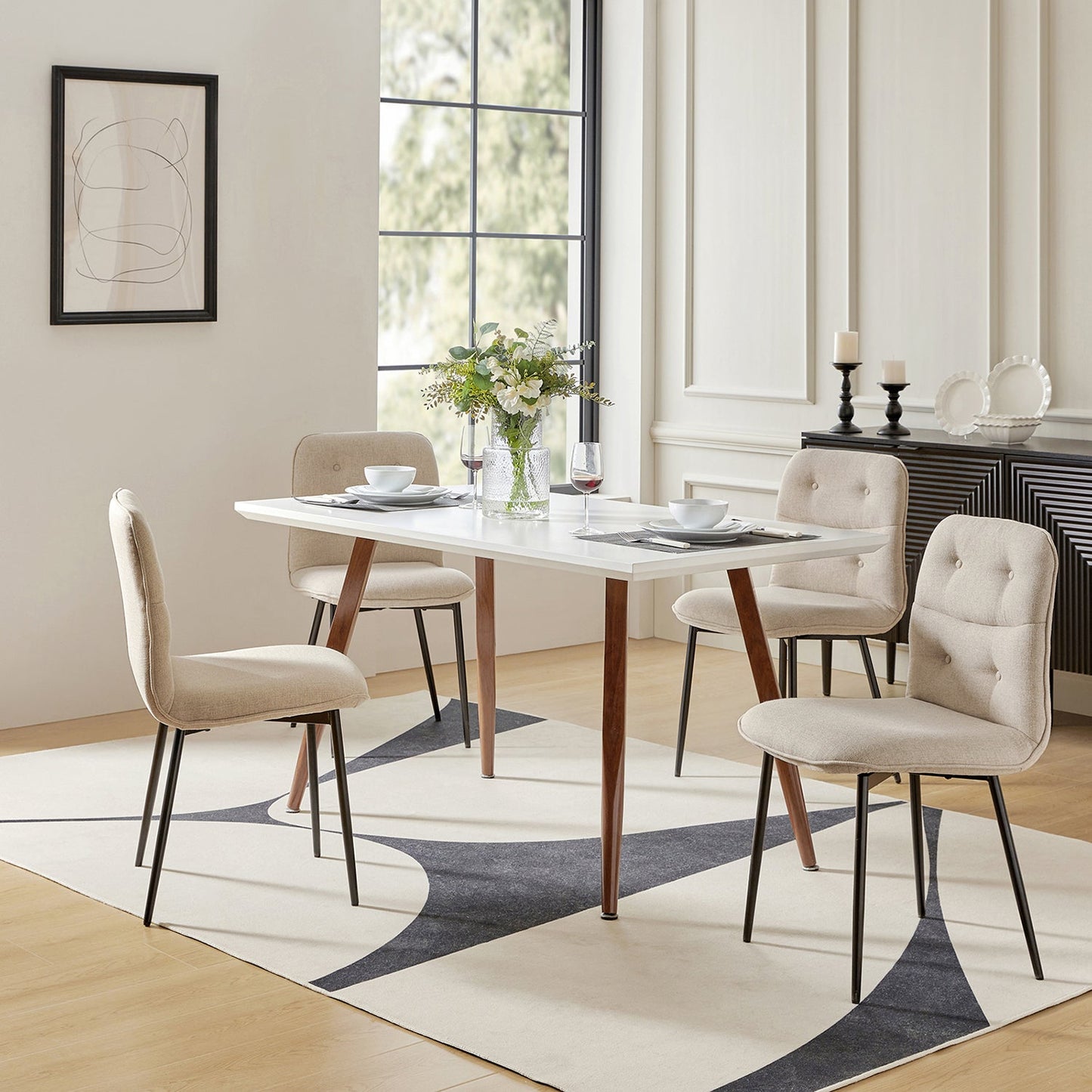 Annie Velvet Solid Back Dining Chair (Set of 4)