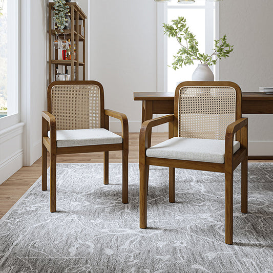 Rattan Backrest Elegance: Kevin Ratten Dining Chairs