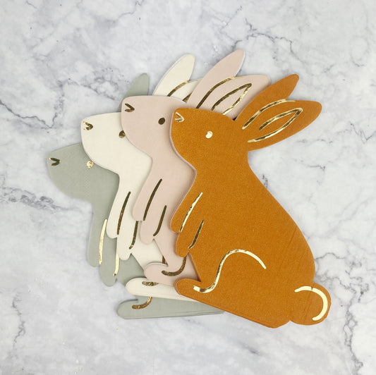 Bunny Napkins with Foil Trim