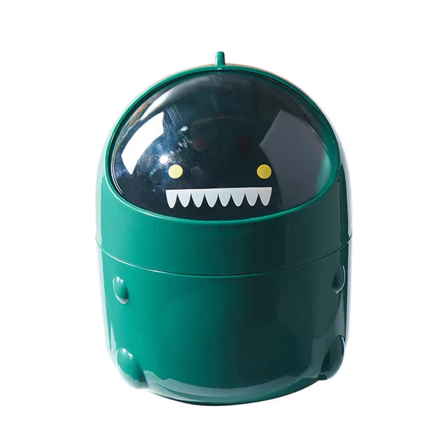 Dinosaur Desktop Trash Can Household Living Room Flip top Paper basket Removable Debris Makeup Brush Storage Bucket