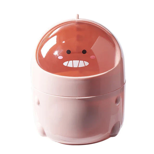 Dinosaur Desktop Trash Can Household Living Room Flip top Paper basket Removable Debris Makeup Brush Storage Bucket