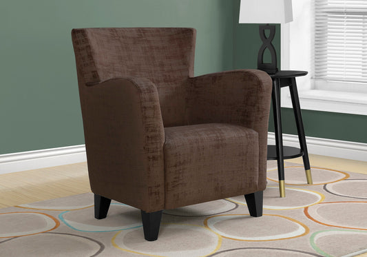 Accent Chair - Brown Brushed Velvet Fabric