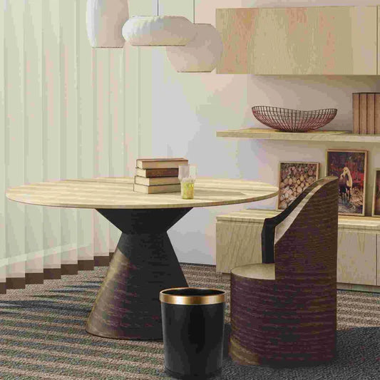Living Room Trash Can Large capacity 9L Garbage Bin Lidless Round Wastepaper Basket Office Wastebasket
