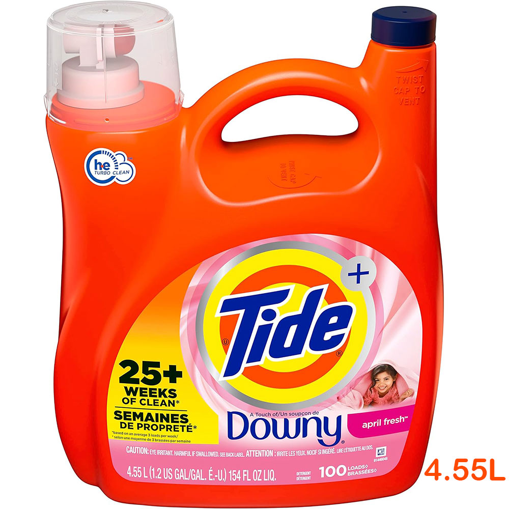 Tide X Downy Laundry Liquid Detergent, April Fresh 4.55L