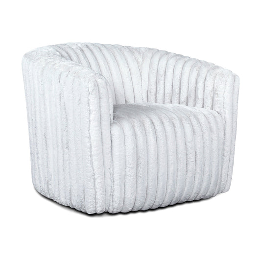Mayfield White Velvet Swivel Chair