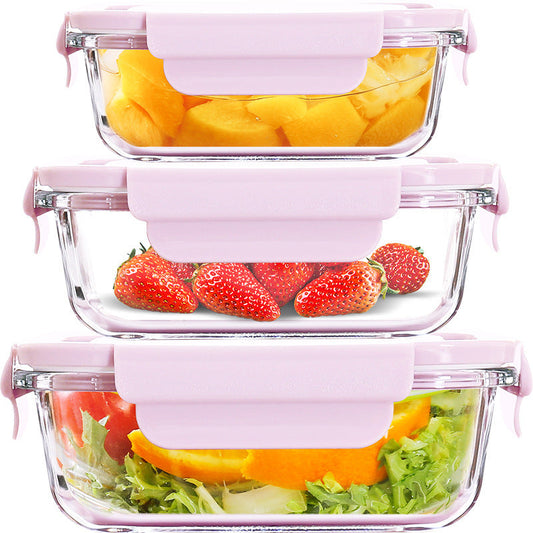 Lunch transparent glass lunch box microwave furnace can be heated toner When box refrigerator freezing storage box student lunch box
