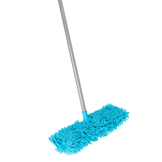Double Sided Microfiber Flip Mop W/ Adjustable Telescopic Handle - Teal