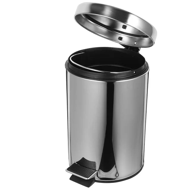 Stainless Steel Trash Can Compost Bin with Lid Round Trash Bin Garbage Container for Kitchen