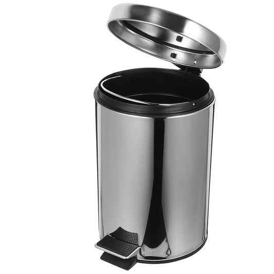 Stainless Steel Trash Can Compost Bin with Lid Round Trash Bin Garbage Container for Kitchen