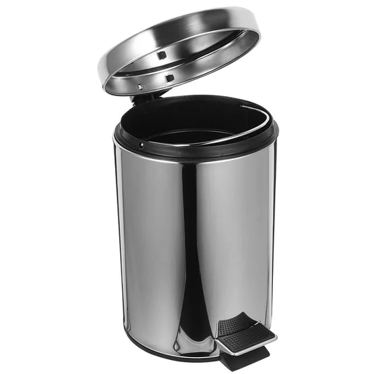 Stainless Steel Waste Paper Bin Basket Waste Rubbish Trash Can Kitchen Garbage Dustbin Jar