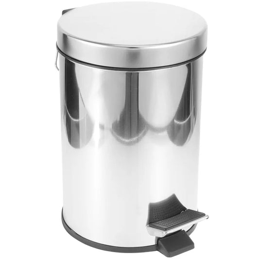 Step Trash Can Trash Cans With Lids Garbage Office Dispenser Pedal Stainless Steel Bathroom Waste Basket Cans Waste Bins