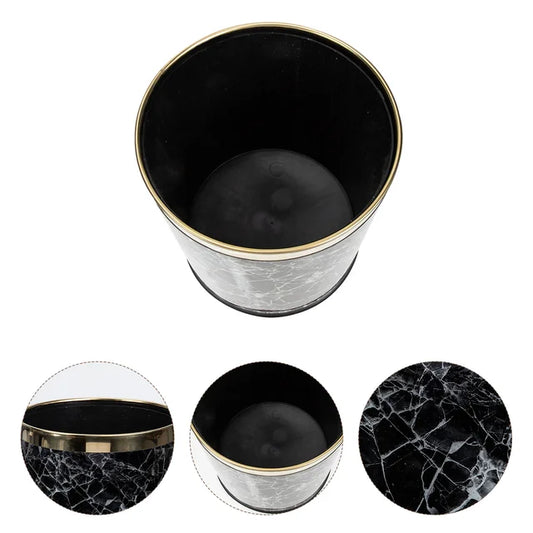 Trash Can Marble Garbage Container Marbling Wastebasket Bin Decorate Paper Office