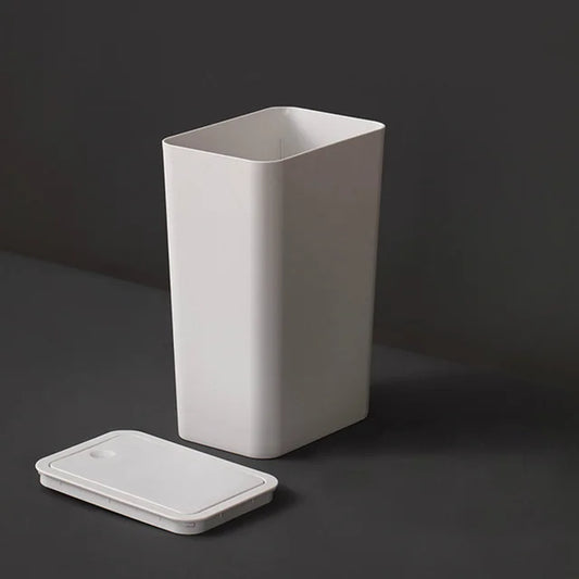 Trash Can with Lid Bathroom Kitchen Waste Basket Office Plastic Square Trash Can Waste Basket Office Separate Collection Box