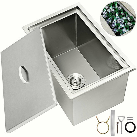 VEVOR 92 qt. Hard Sided Ice Chest Cooler, Silver