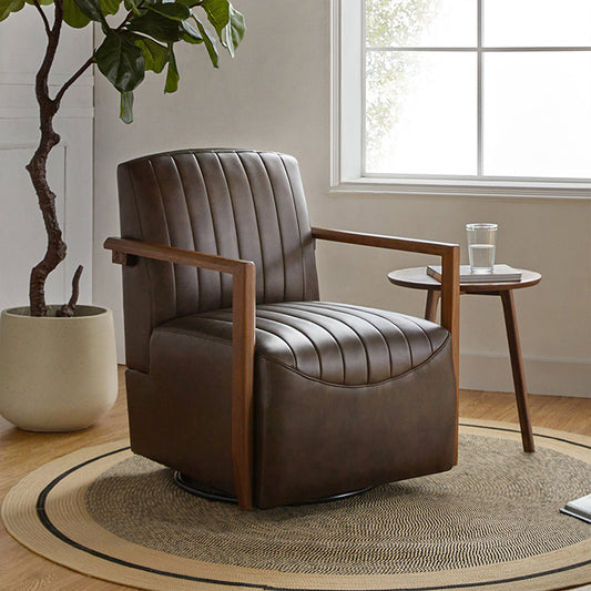 Bruno Genuine Leather Swivel Chair