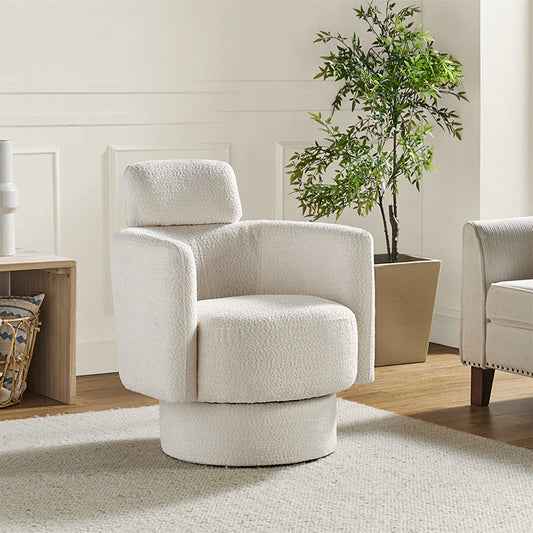 Mario Modern Comfort Upholstered Swivel Barrel Chair