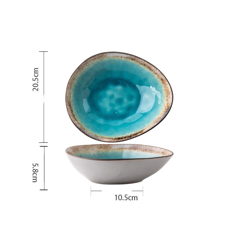 Retro Shaped Ceramic Bowls And Plates