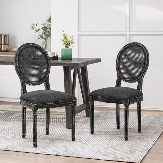 Dinning Chair - Gray - Wood / Waterproof Fabric