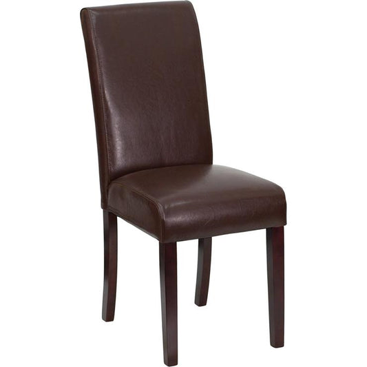 Dark Brown LeatherSoft Parsons Chair