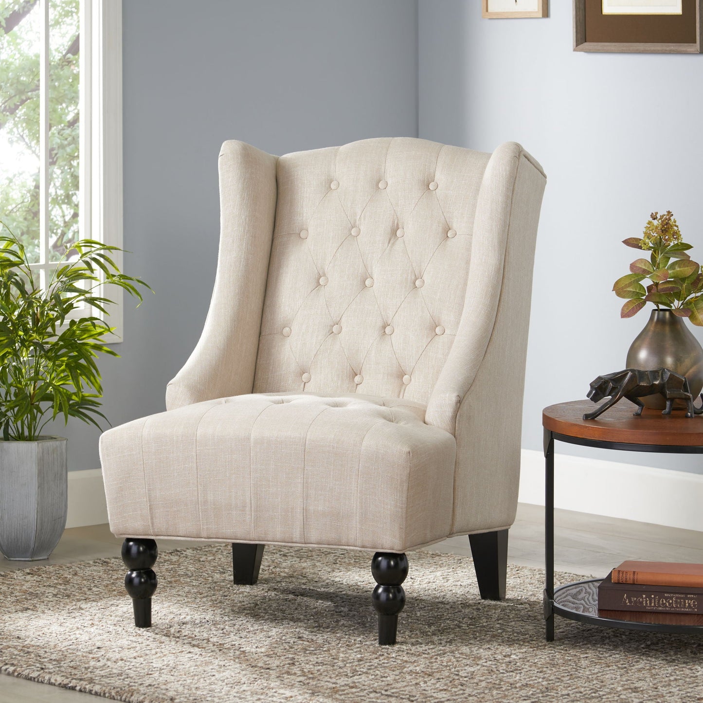 Toddman Hi - Back Club Chair - Light Beige