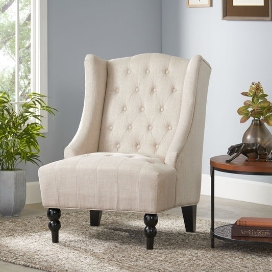 Toddman Hi - Back Club Chair - Light Beige