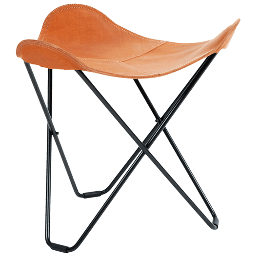 CUERO FLYING GOOSE STOOL TAN LEATHER - DYKE & DEAN