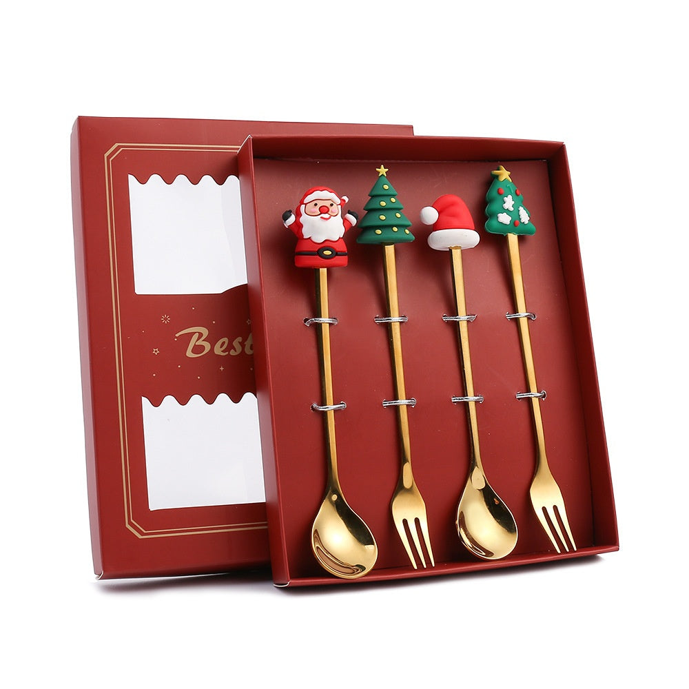 Creative Stainless Steel Christmas Spoon Kit