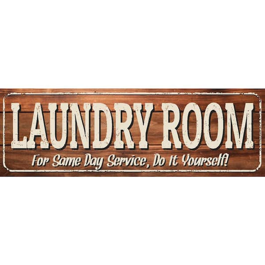 Laundry Room Runner Rug 20 in. x 59 in. Brown Non-Slip Rubber