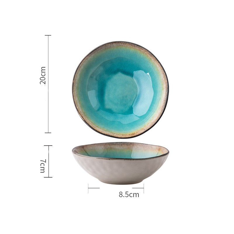 Retro Shaped Ceramic Bowls And Plates