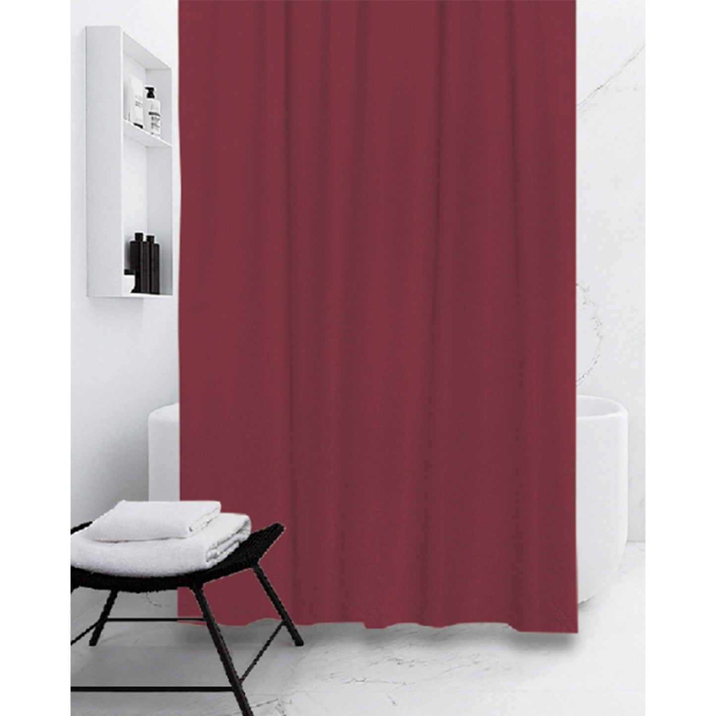 My Store PEVA Shower Curtain Liner 12 Metal Grommets, Burgundy, 70x72 Inches