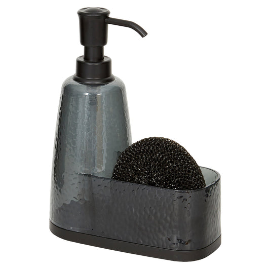 My Store Soap Dispenser With Sponge and Holder, Hammered Black