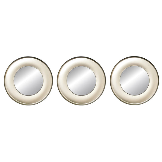My Store 3 Piece Carved Circle Mirror Wall Decor Set, Champagne, 10 Inches