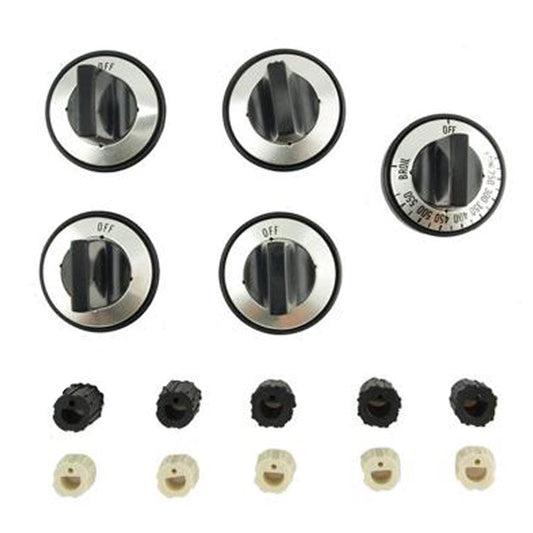 Aqua Plumb Replacement Gas Range Knob Set, Fits Most Brand Names