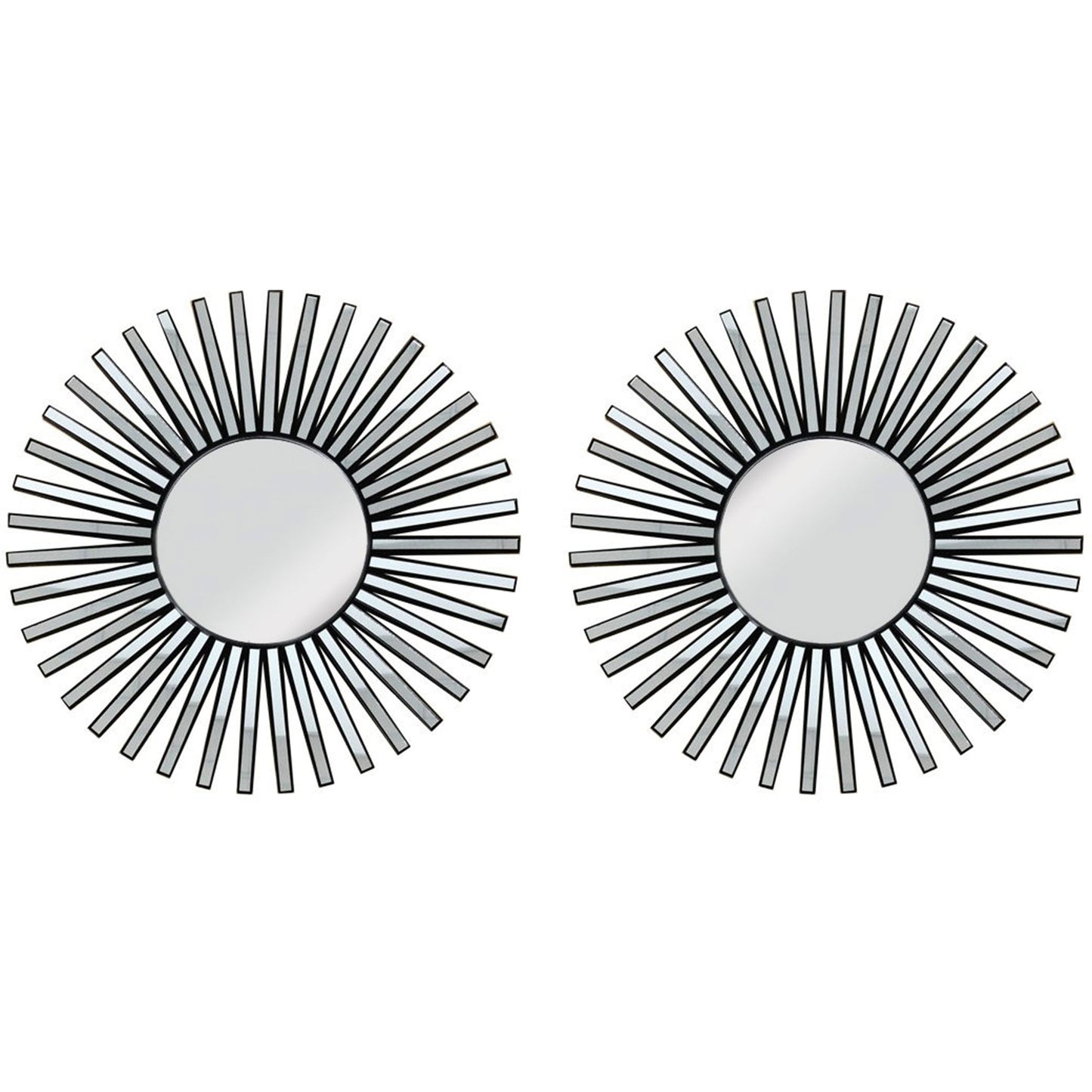 My Store 2 Piece Windmill Wall Decor Mirror Set, Black, 10 Inches