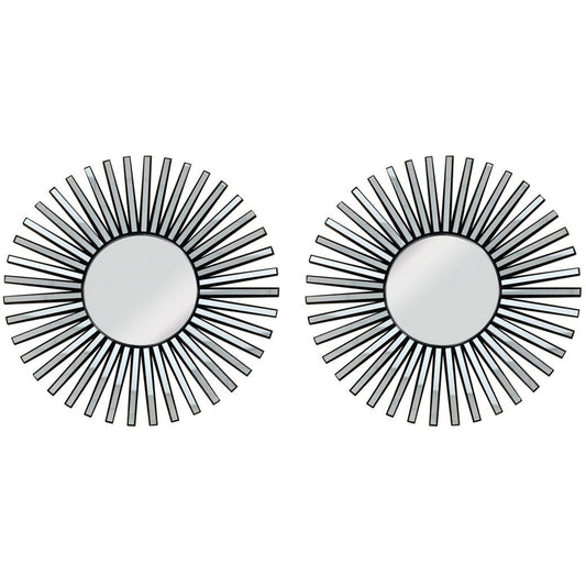 My Store 2 Piece Windmill Wall Decor Mirror Set, Black, 10 Inches